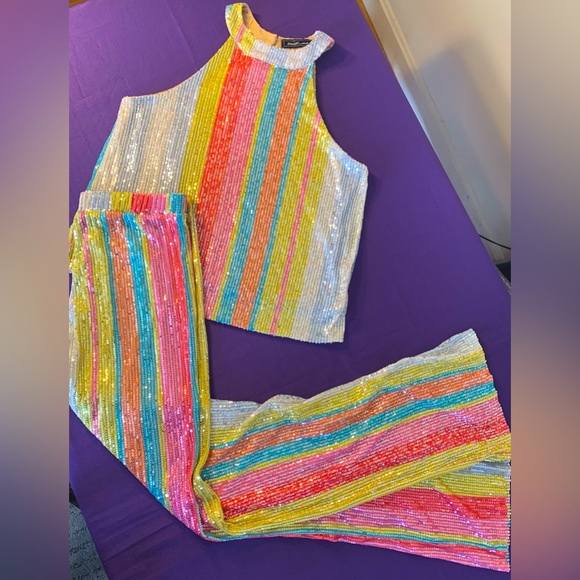 Multicolor Sequins Pant set - Picture 1 of 4